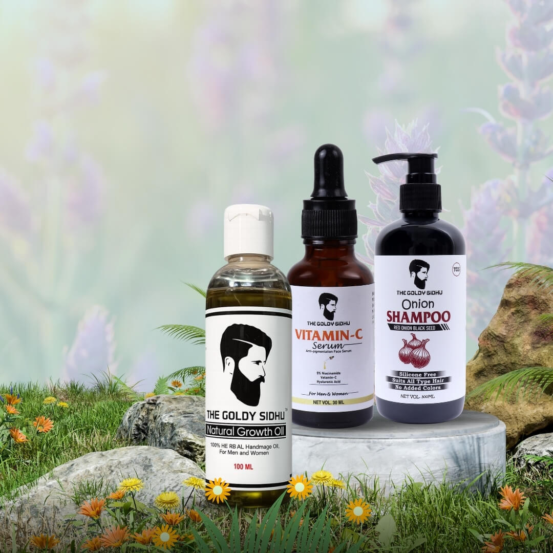 Hair Oil Hair Shampoo Vitamin C Face Serum Combo